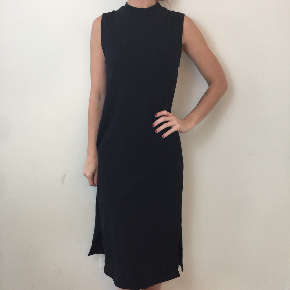 Madewell Black Wool Sleeveless Mod Dress